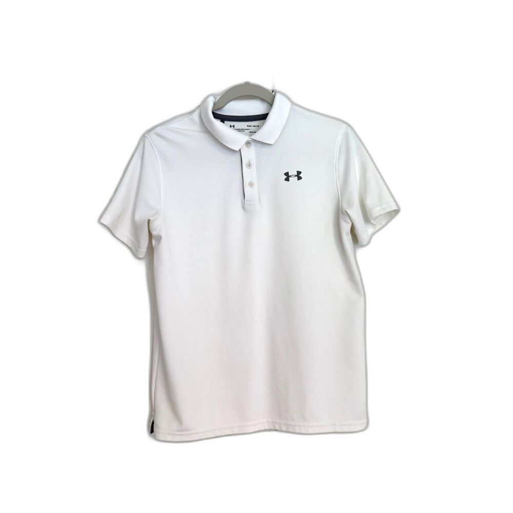 Under Armour HEATSHIELD White Polo - Youth LG